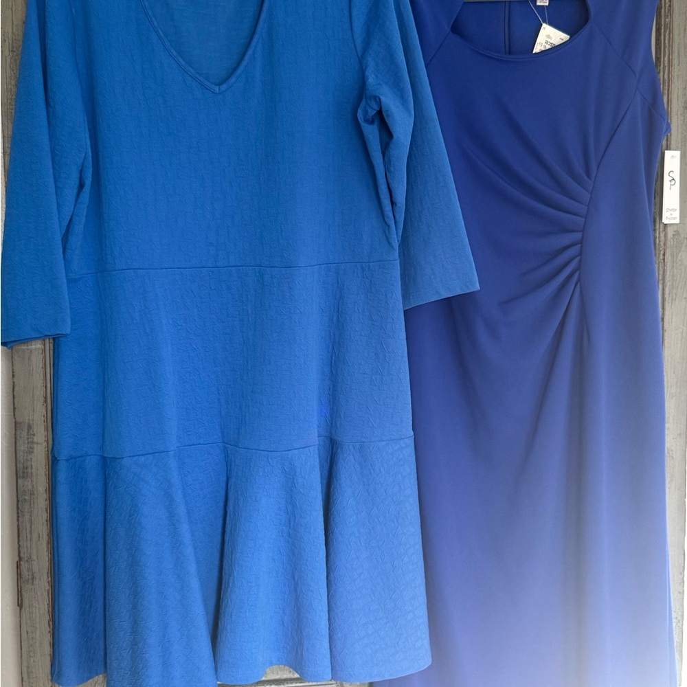 Shelby & Palmer NY collection XL 14/16 cobalt blue stretch dress lot Of Two  NWT